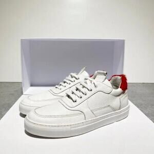 Mariano Di Vaio White Red Pony Leather Sneakers Size 38 UK